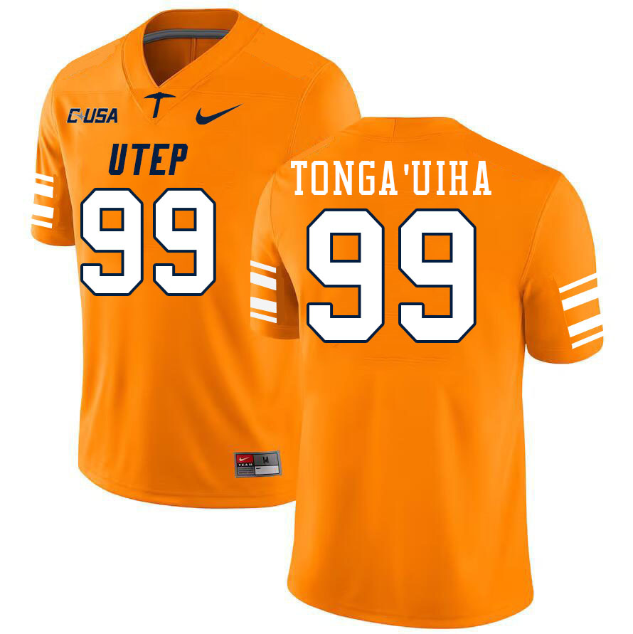 Men-Youth #99 Sione Tonga'uiha UTEP Miners 2023 College Football Jerseys Stitched-Orange